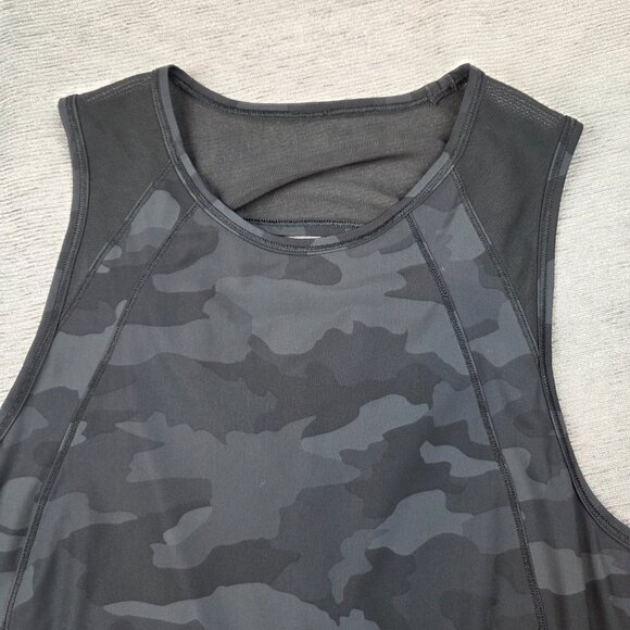 Lululemon Sculpt Tank Heritage 365 Camo Size 8 Black Gray Active Sleeveless Top - Picture 3 of 7